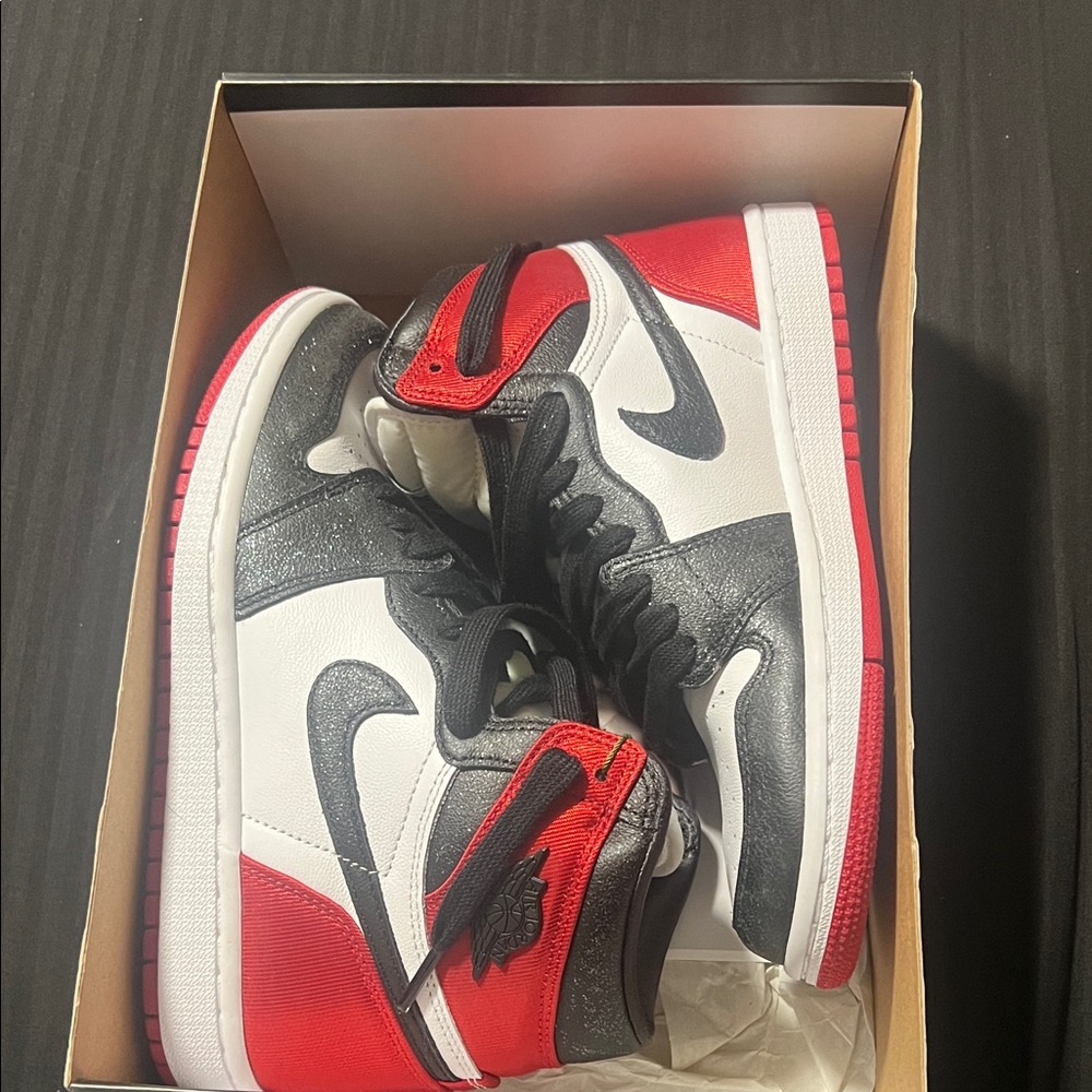 Red and Black High-Top Sneakers